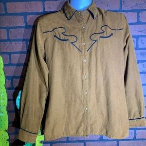 Womens/Men’s Wrangler Suede Brown Western Buttonup